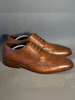 Florsheim Castellano Wingtip 14137-257 Saddle Tan Leather Oxford Shoes Men Sz 11